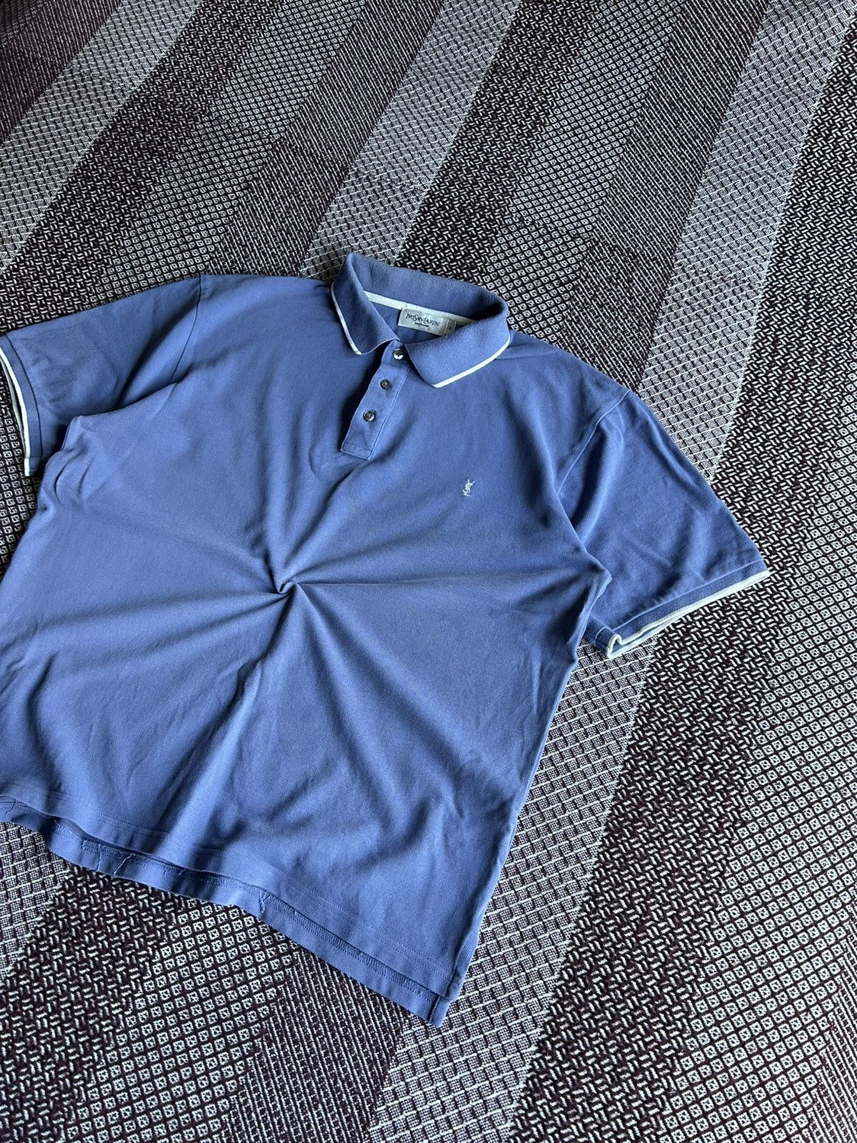 Yves Saint Laurent Yves Saint Laurent Polo T-shirt Luxury Item Faded Sz XL Size US XL / EU 56 / 4 - 2 Thumbnail