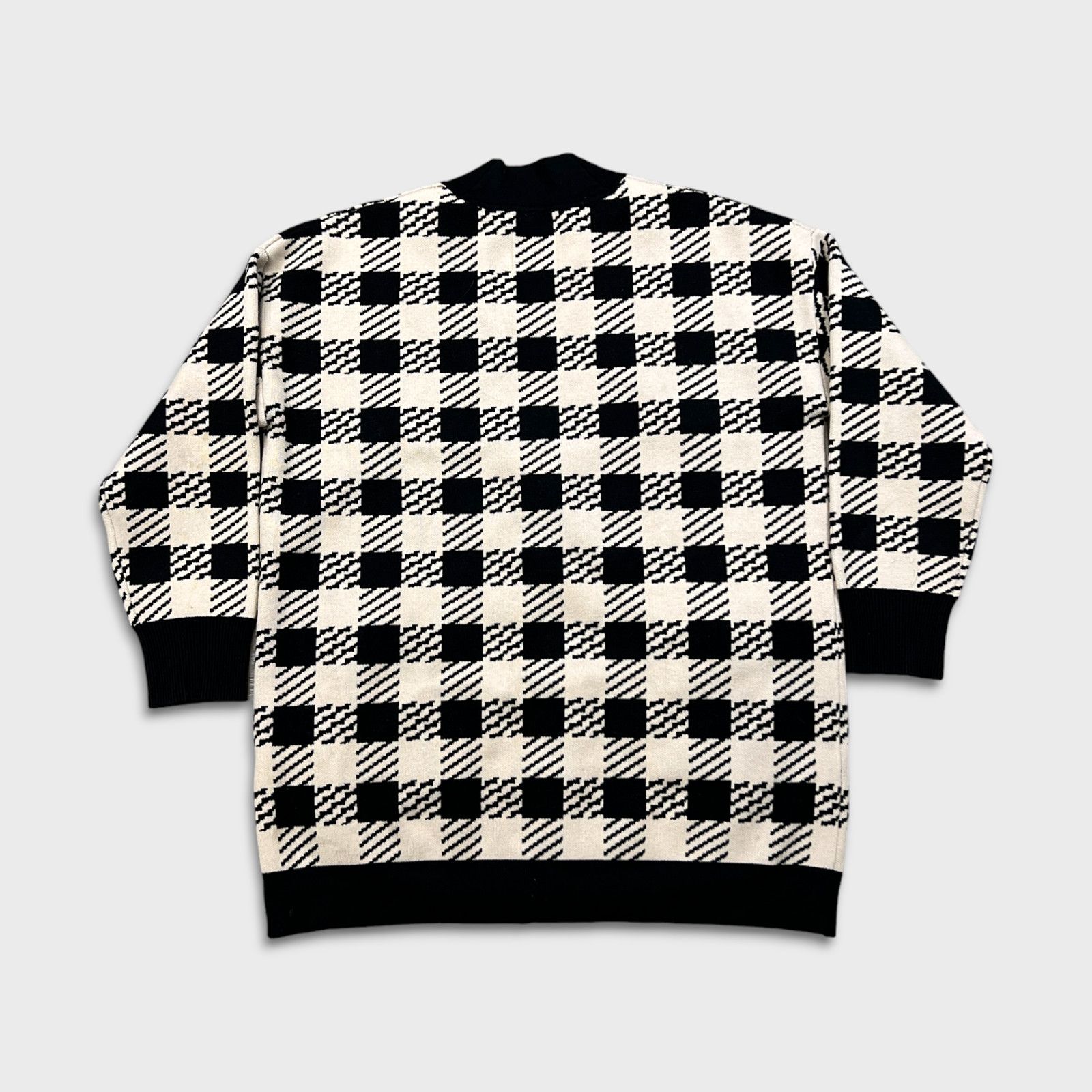 Designer × Sandro Sandro Cardigan Size 1 Jisou Oversize Checkered Knit Sweater Size S / US 4 / IT 40 - 7 Thumbnail