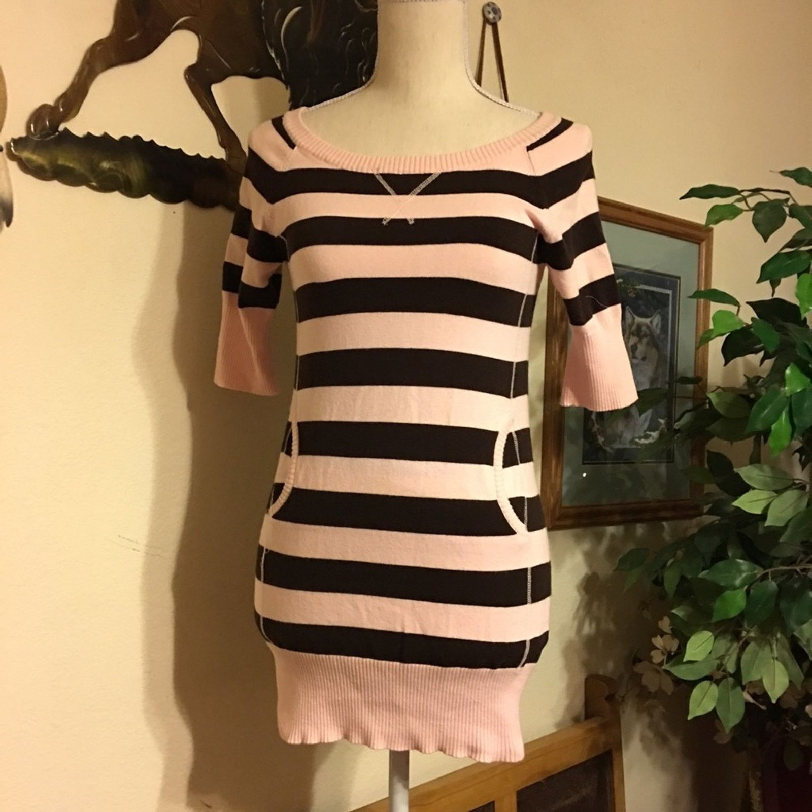Other Take Out brand crew neck stripe tunic sweater Size L / US 10 / IT 46 - 1 Thumbnail