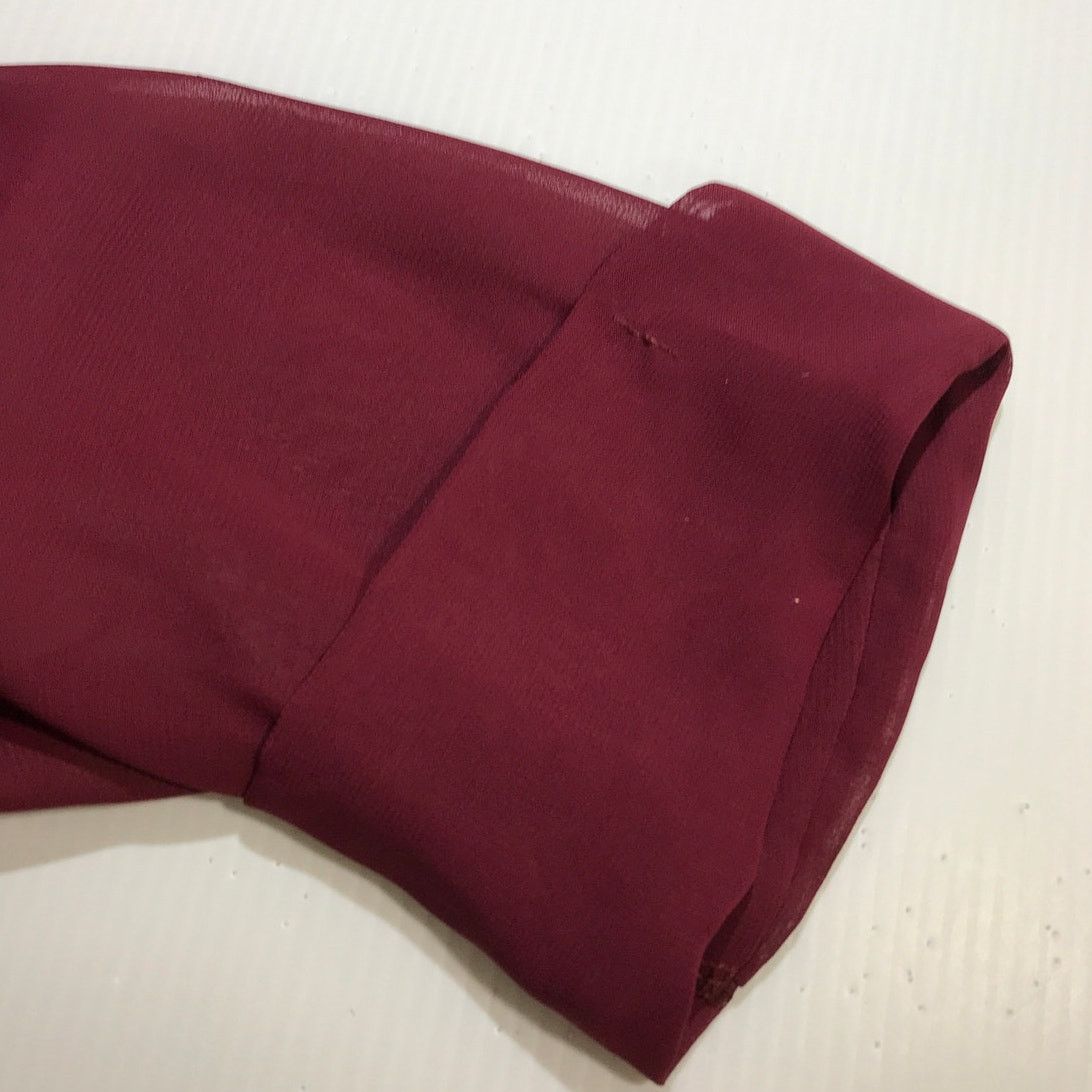 Other Body Central Y2K Boho Sheer Burgundy Waist Blouse L Size L / US 10 / IT 46 - 6 Thumbnail