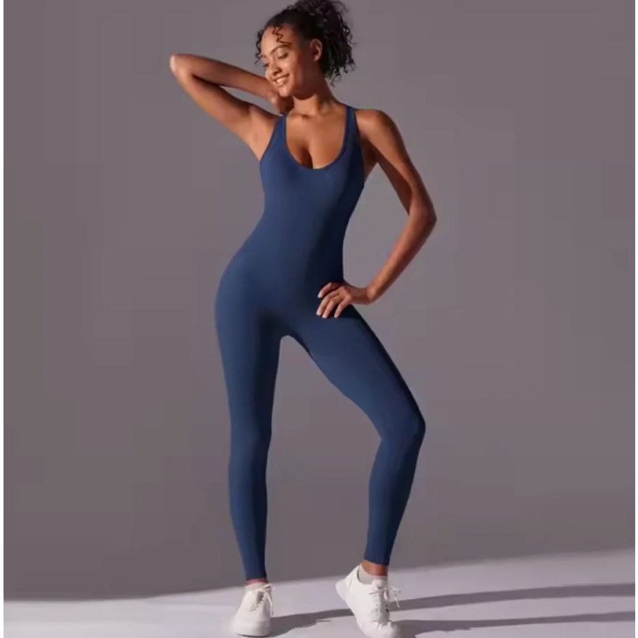 Other Pilareta Blue Midi Sportswear Pilates Spandex Jumpsuit Small Size 27" / US 4 / IT 40 - 2 Thumbnail