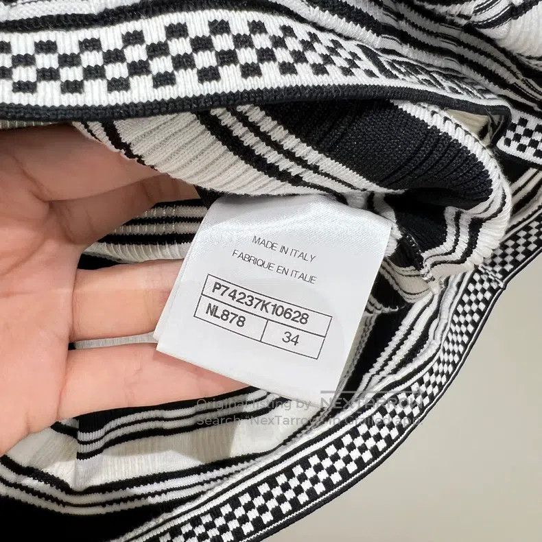 Chanel Chanel Black and white striped knitted short sleeves Size XXS / US 00 / IT 34 - 5 Thumbnail
