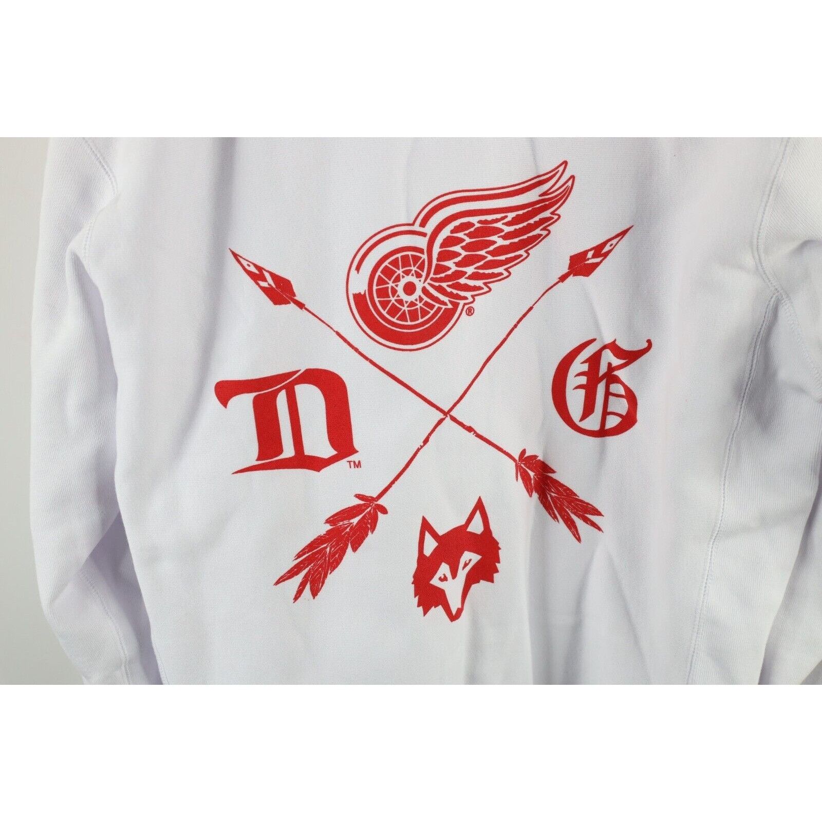 Vintage New Greyson x Detroit Red Wings Hockey Larkin Hoodie White Size US XXL / EU 58 / 5 - 13 Thumbnail
