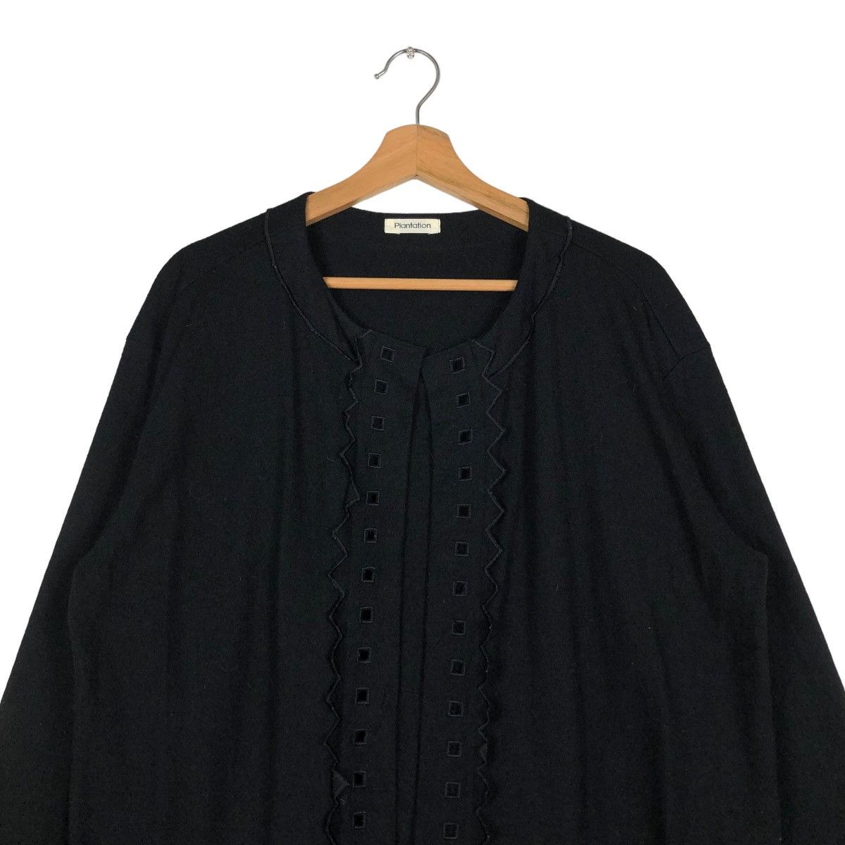 Issey Miyake 🔥VINTAGE ISSEY MIYAKE PLANTATION BLOUSE RICH BLACK Size M / US 6-8 / IT 42-44 - 5 Thumbnail