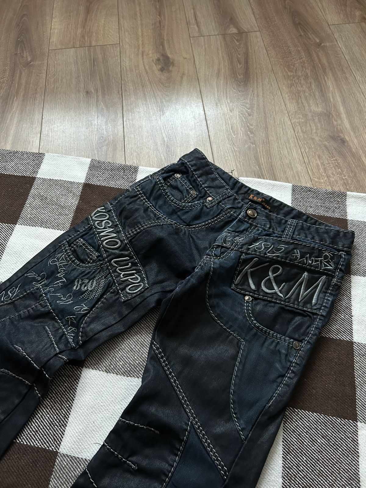 Japanese Brand × Vintage Vintage Kosmo Lupo big logo y2k jeans denim Size US 29 - 4 Thumbnail