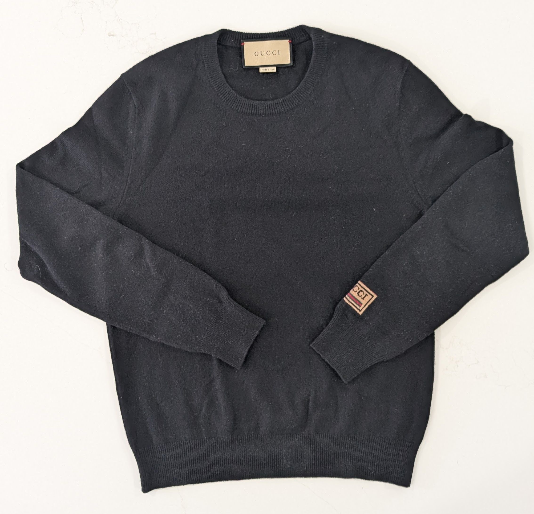 Gucci Gucci Logo Sleeve Patch Cashmere Sweater - Black - Size S Size US S / EU 44-46 / 1 - 1 Thumbnail