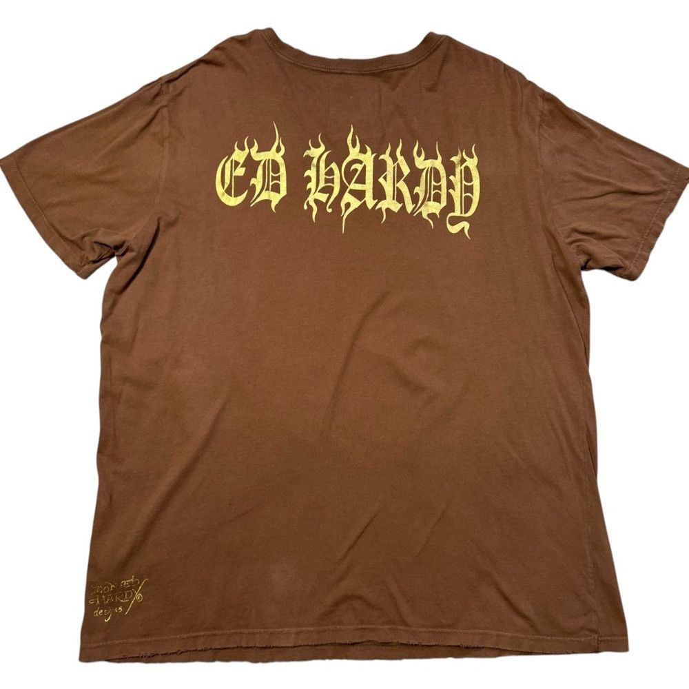 Ed Hardy New Ed Hardy Love Kills Slowly Rhinestone Skull Distressed Size US XL / EU 56 / 4 - 2 Thumbnail