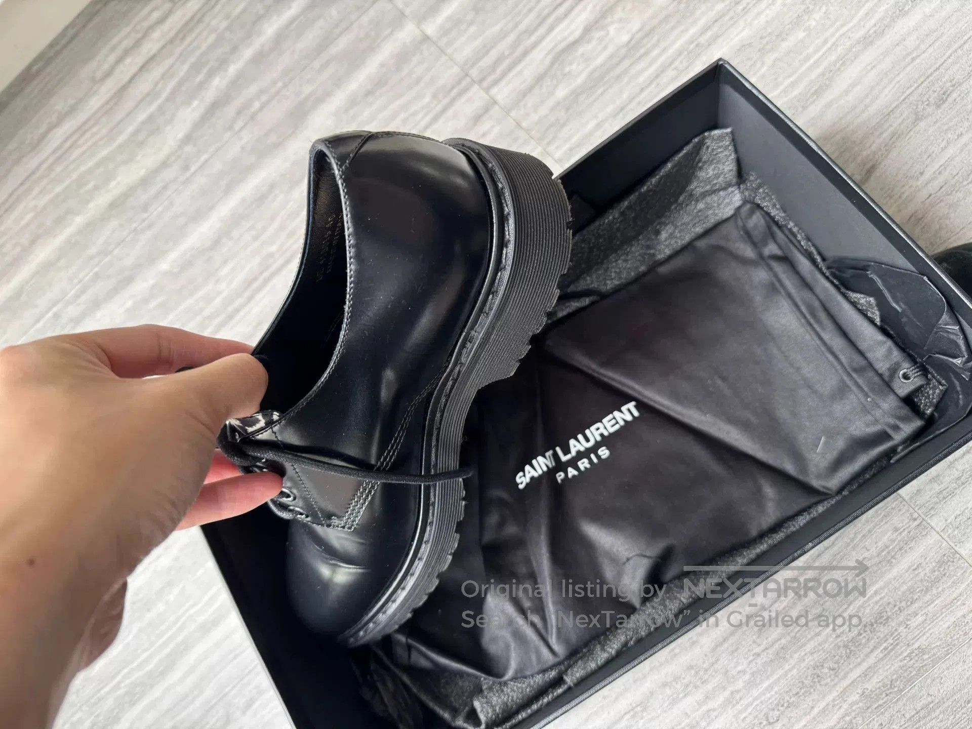 Saint Laurent Paris Saint Laurent Leopard Tongue Leather Shoes. Size US 7 / EU 40 - 7 Thumbnail
