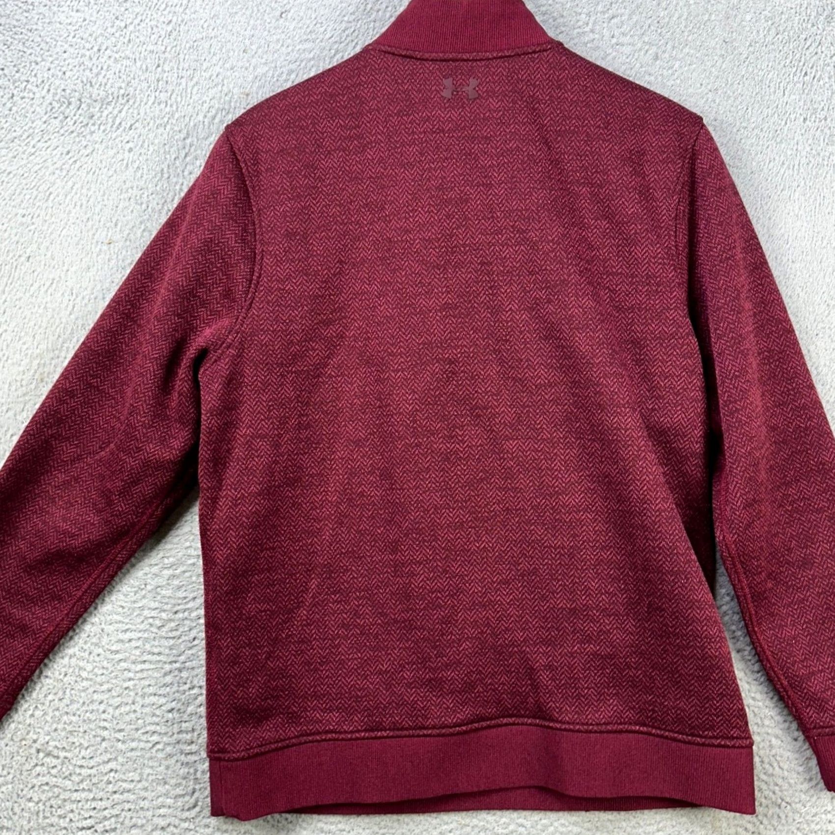 Under Armour Under Armour Cold Gear Sweatshirt Pullover Mens Large Maroon Herringbone Storm Size US L / EU 52-54 / 3 - 3 Thumbnail