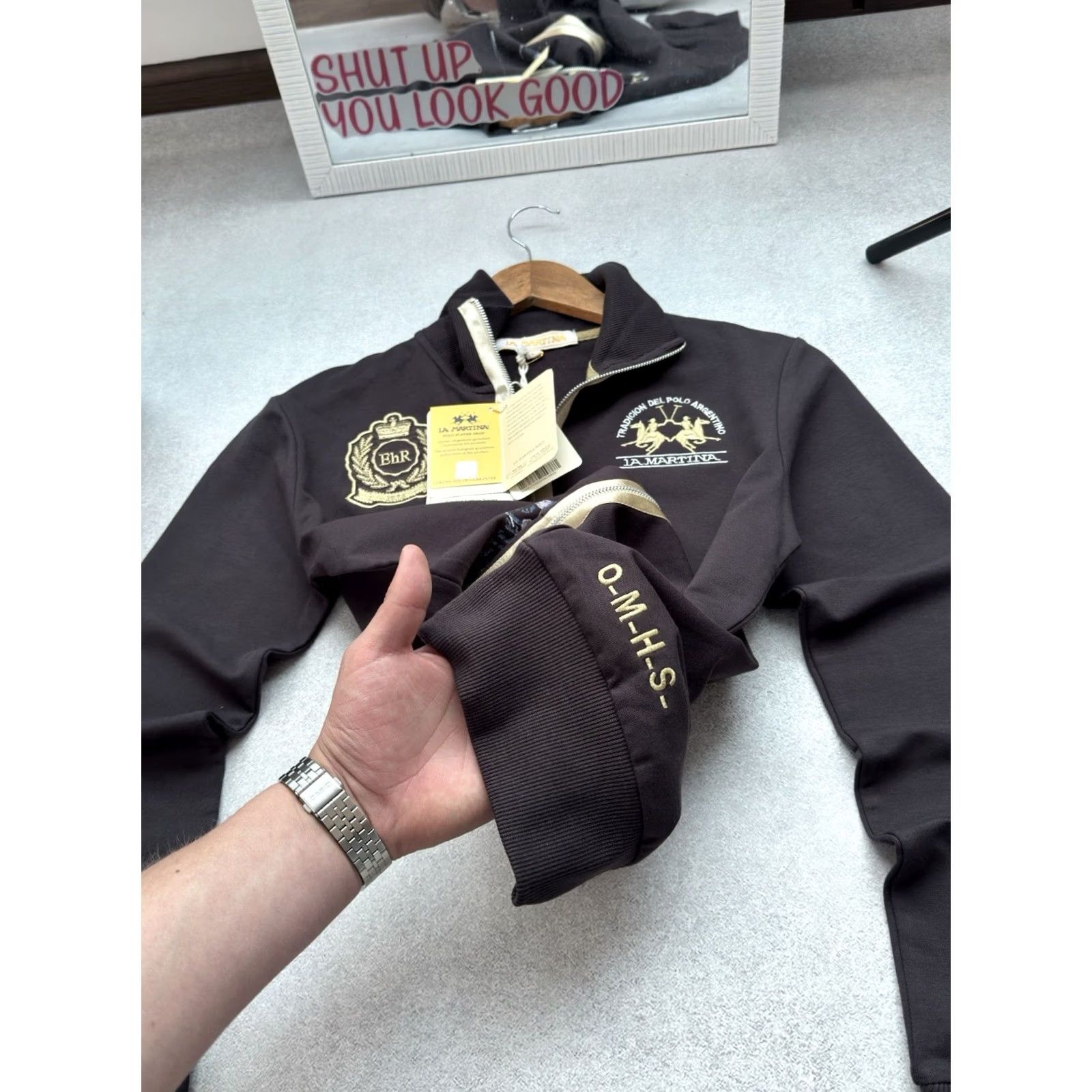 La Martina VINTAGE La Martina Y2K Multi Logo Full Zip Gray Sweatshirt Woman’s L Size L / US 10 / IT 46 - 5 Thumbnail