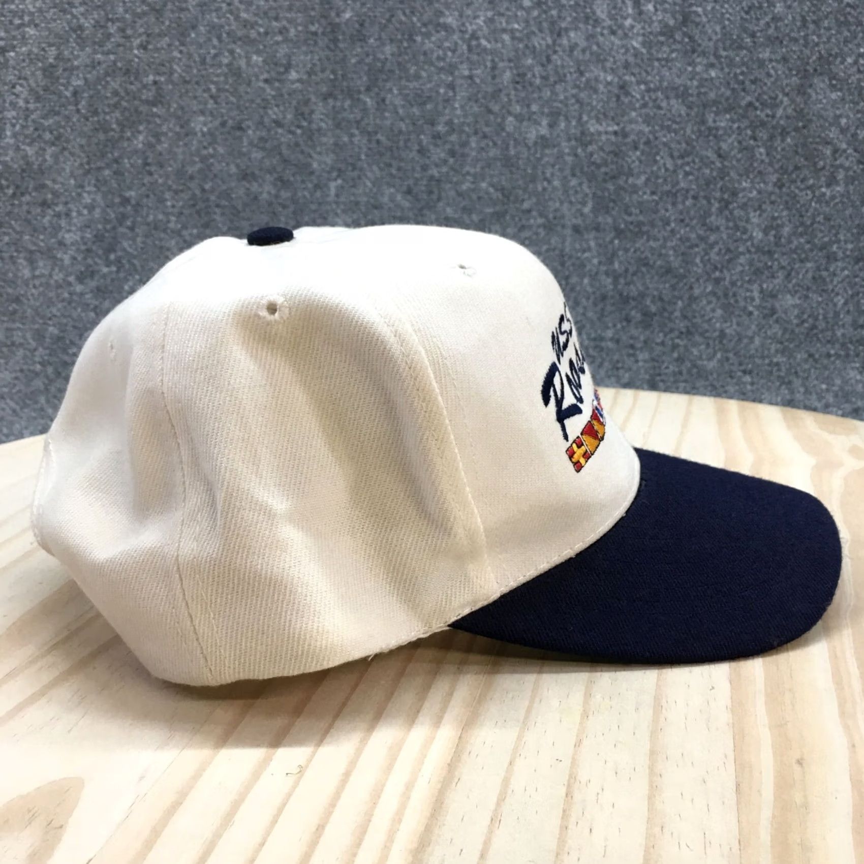 Vintage OTTO USS Roosevelt Flags Snapback Cap Hat Mens One Size White Blue Adjustable Size ONE SIZE - 5 Thumbnail