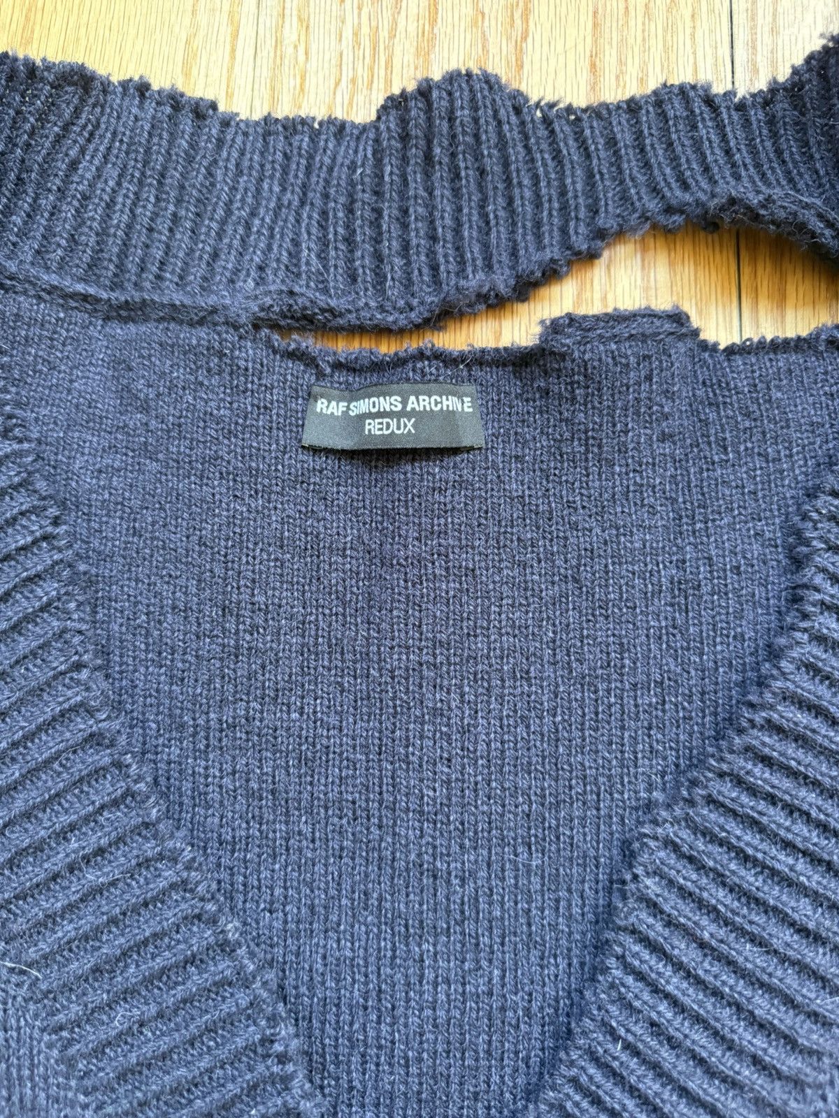 Raf Simons Archive Redux Distressed Oversized Sweater Vest