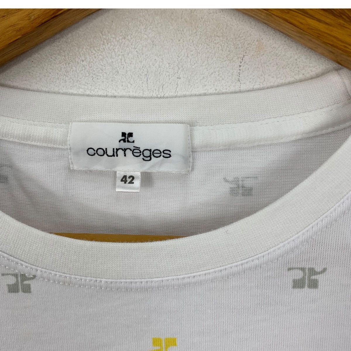Courreges Vintage COURREGES PARIS MONOGRAM Over Print Tee Shirt Top Size S / US 4 / IT 40 - 6 Thumbnail