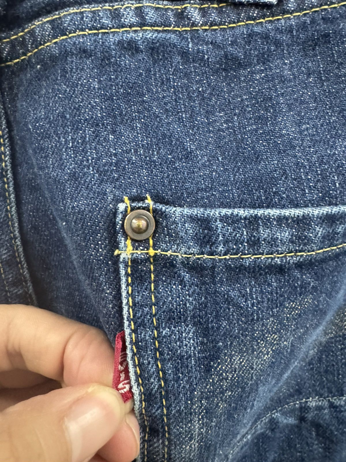 Evisu Vintage rare Evis Evisu double knee raw indigo jeans Size US 31 - 8 Thumbnail
