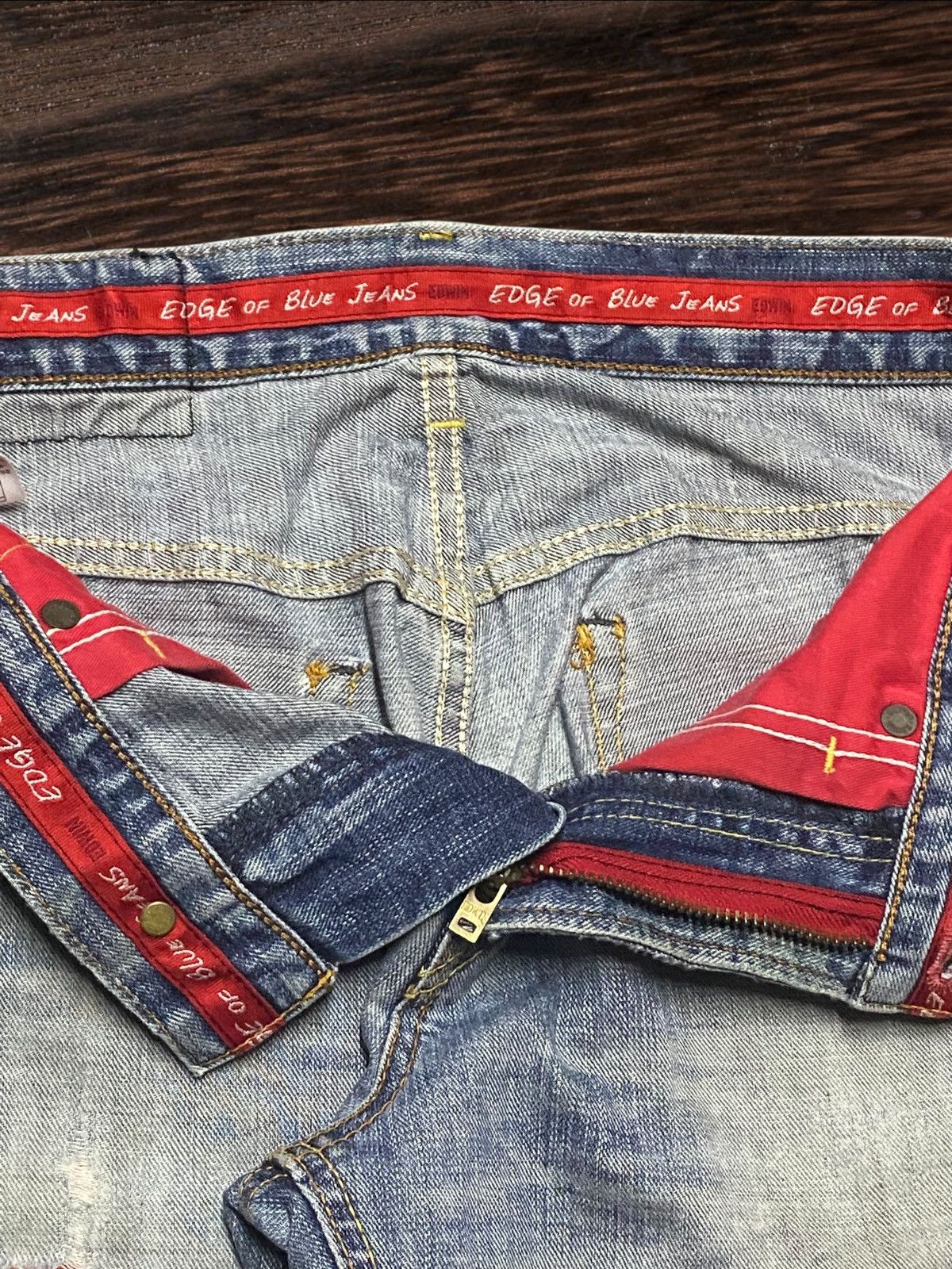 Junya Watanabe Vintage Edwin EG 503 Light Wash Distressed Baggy Jeans Size US 32 / EU 48 - 9 Thumbnail