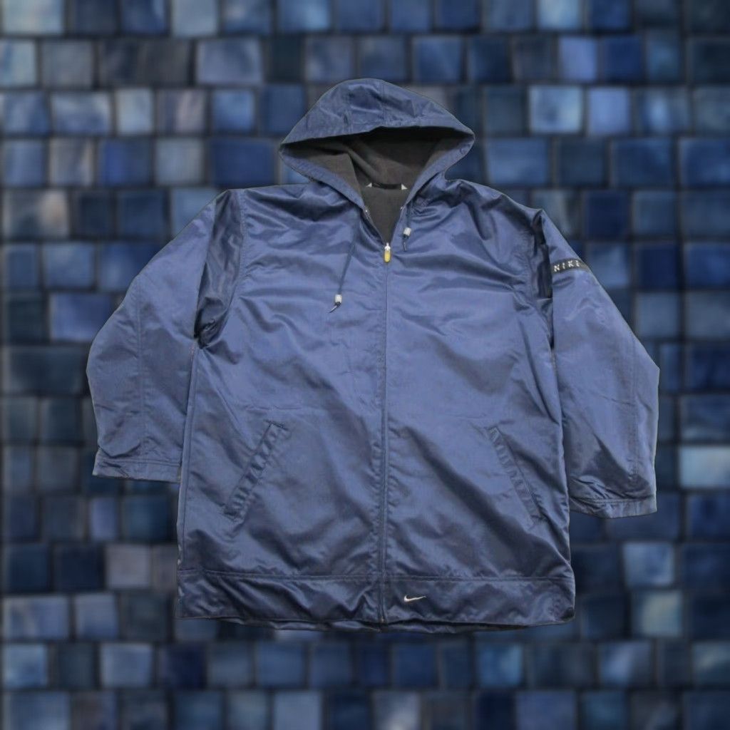 Nike VINTAGE Nike Swoosh Reversible Fleece Jacket Men Large Blue Logo Embroidered 90s 2000s Jacket Zip Reversible Mens Size US L / EU 52-54 / 3 - 1 Thumbnail