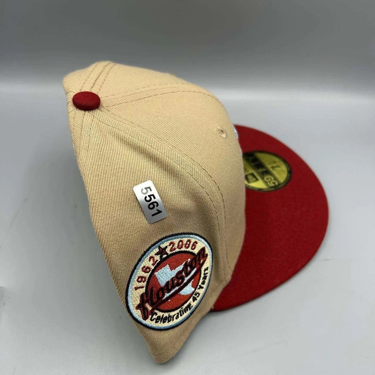 New Era Houston Astros Hat Men 7 1/4 Beige Red MLB Fitted Cap Size ONE SIZE - 9 Thumbnail