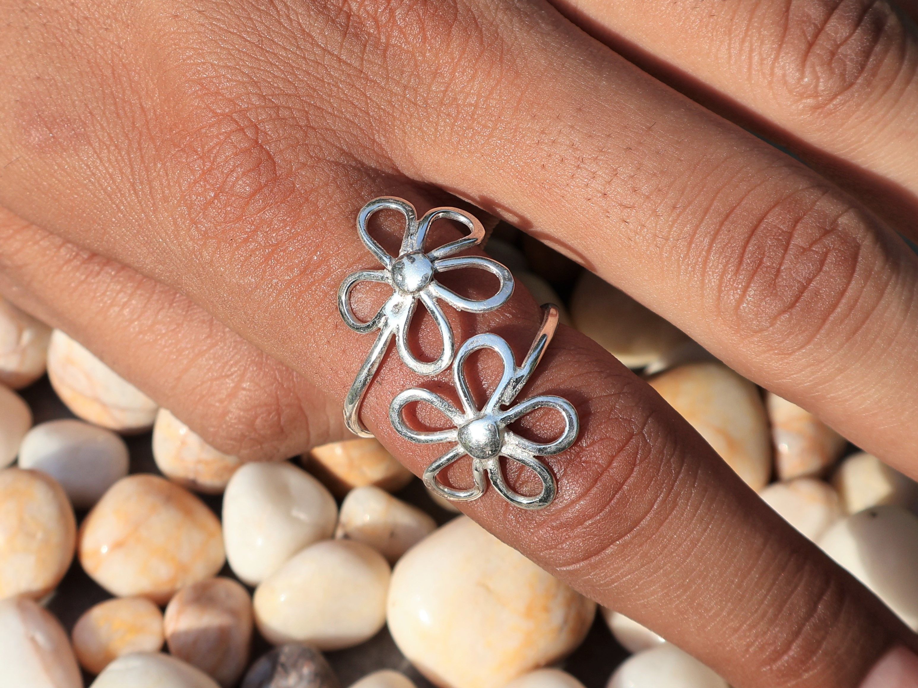 Handmade Flower Ring, Sterling Silver Jewelry, Handmade Promise Ring, Size ONE SIZE - 6 Thumbnail