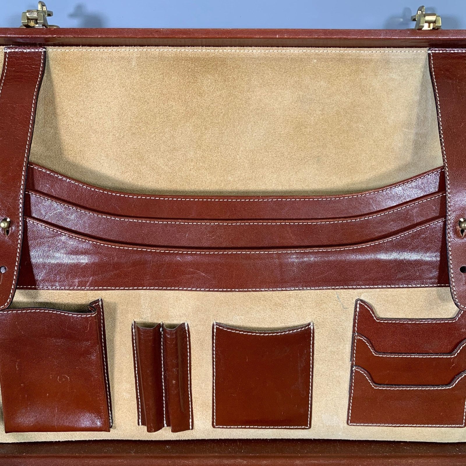 Bally BALLY Tan Brown Crackled Leather Briefcase Size ONE SIZE - 10 Thumbnail