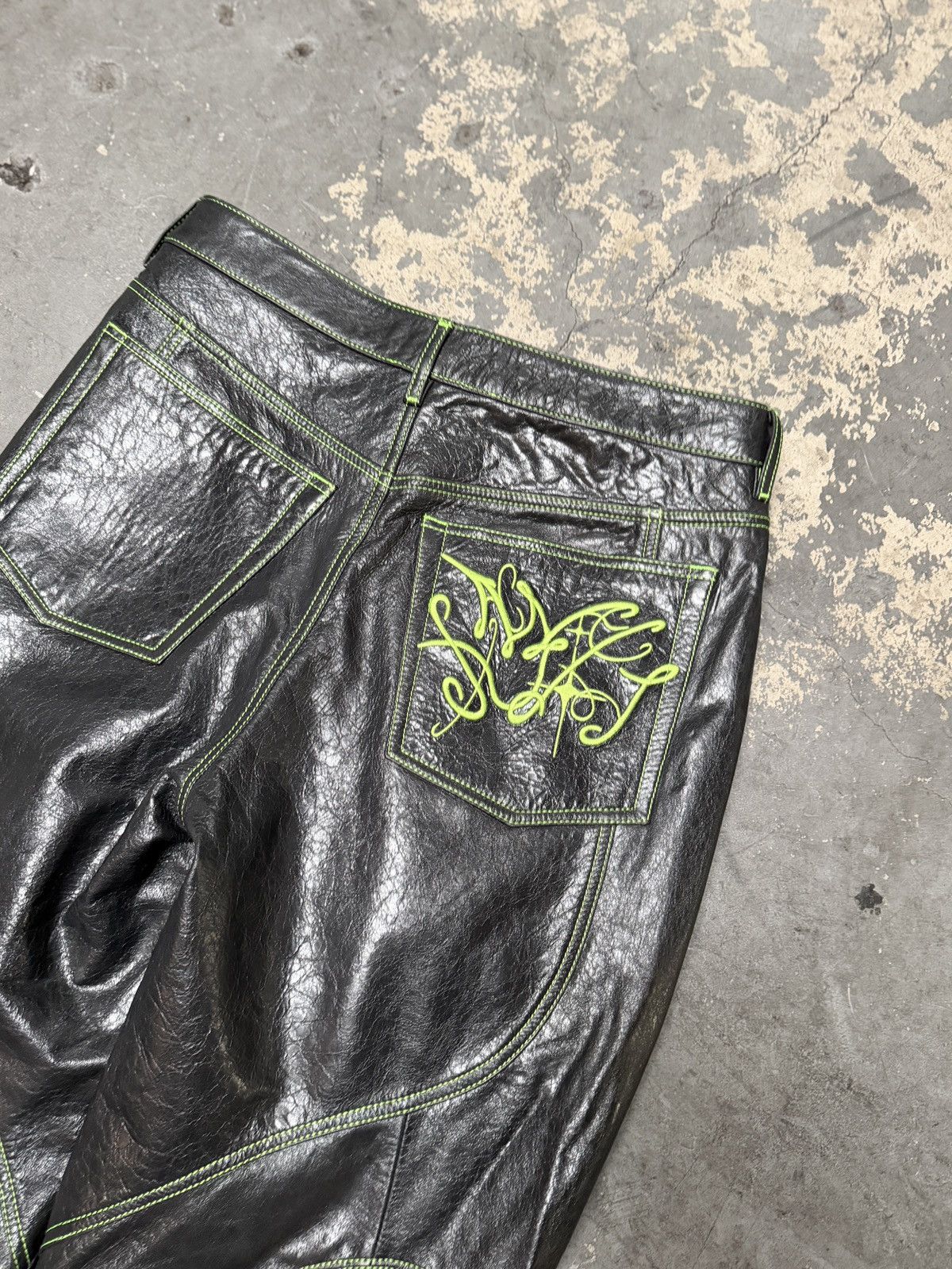Acne Studios Acne Studios Lorgata Embroidered Leather Trousers Size US 32 / EU 48 - 6 Thumbnail