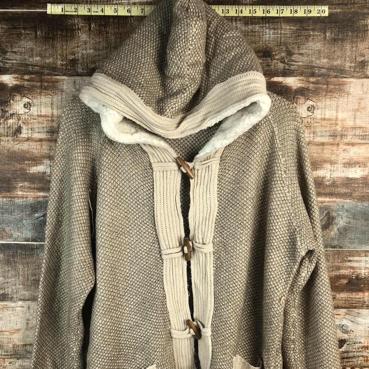 Homespun Knitwear × Japanese Brand Putietal Brown Cardigan Hoodie Knitwear #A1851 Size L / US 10 / IT 46 - 5 Thumbnail