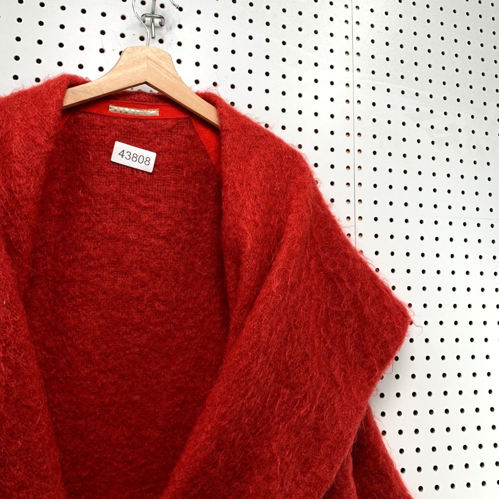 Vintage VINTAGE Duck & Hans Red Mohair Open Front Wrap Shawl Long Womens Large Shawl Wrap Mohair Red Winter Casual Women Size L / US 10 / IT 46 - 5 Thumbnail