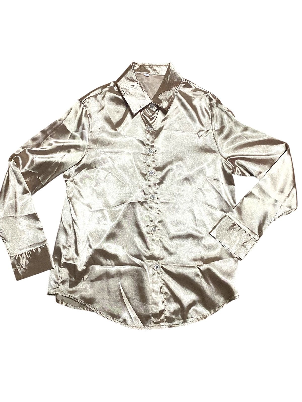 Designer Blouse Cream Satin Size S / US 4 / IT 40 - 1 Thumbnail