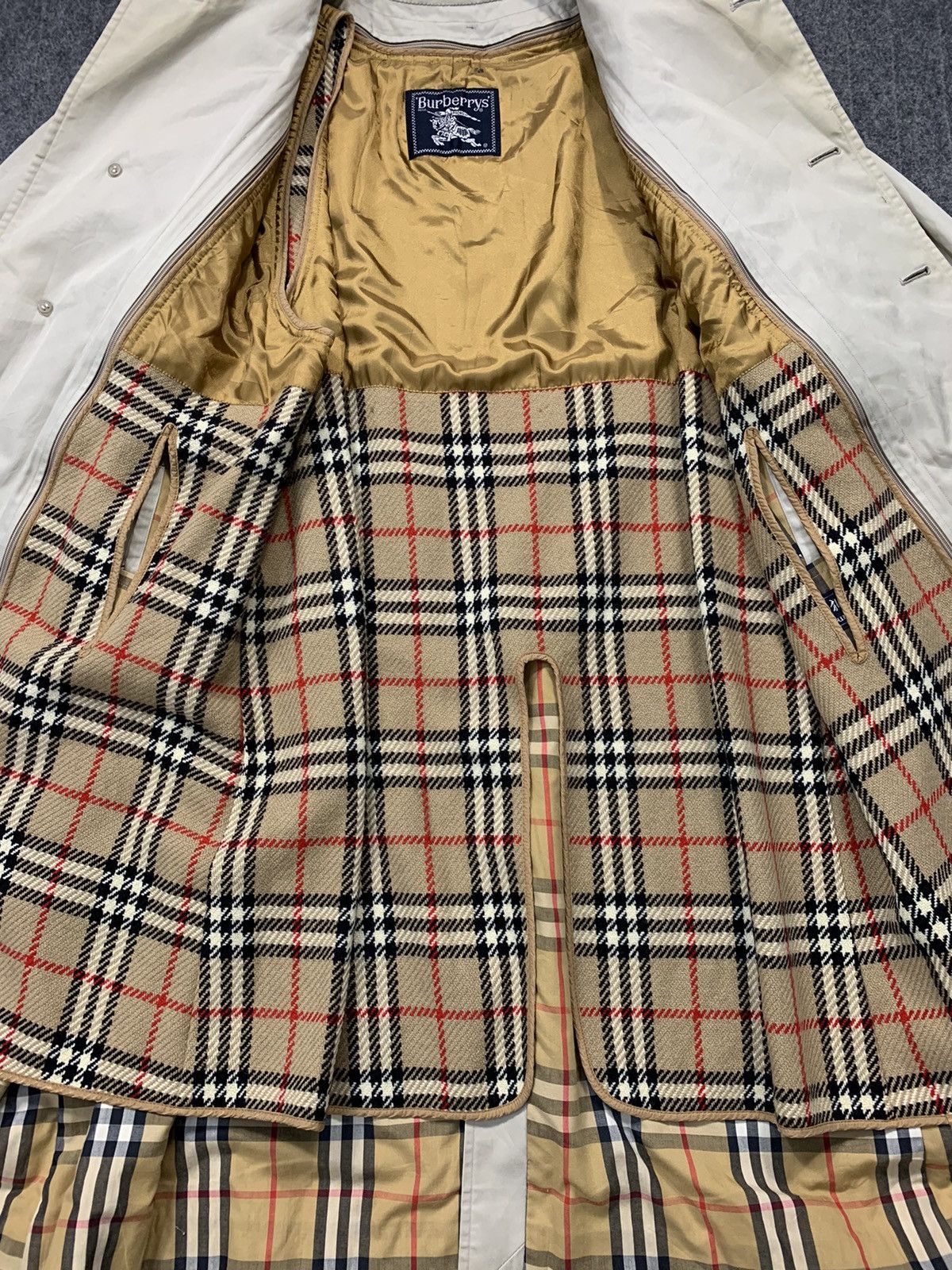 Burberry 90s Burberrys London Trech Coat Jacket Checked Monogram Size US M / EU 48-50 / 2 - 6 Thumbnail