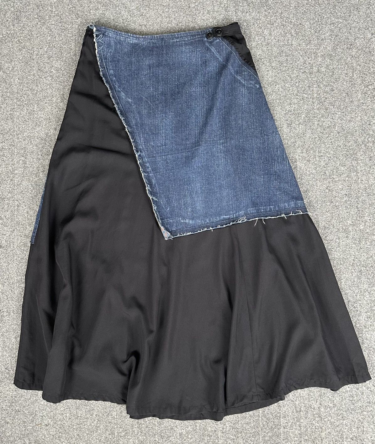 Yohji Yamamoto Y’s - Yohji Yamamoto Deconstructed Denim/Cotton Maxi Skirt Size 28" / US 6 / IT 42 - 10 Thumbnail