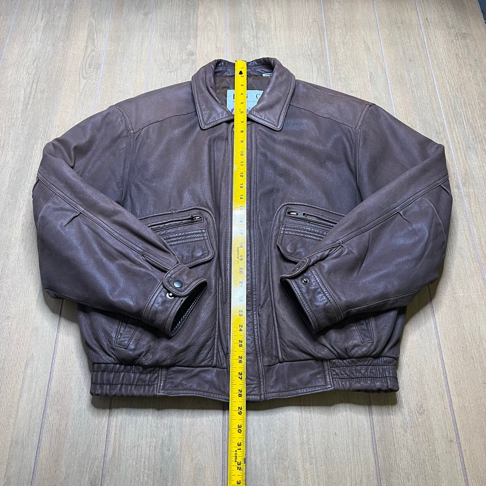 Vintage INC Leather Jacket Brown Zip Snap Front Quilted Lined Mens L Size US L / EU 52-54 / 3 - 6 Thumbnail