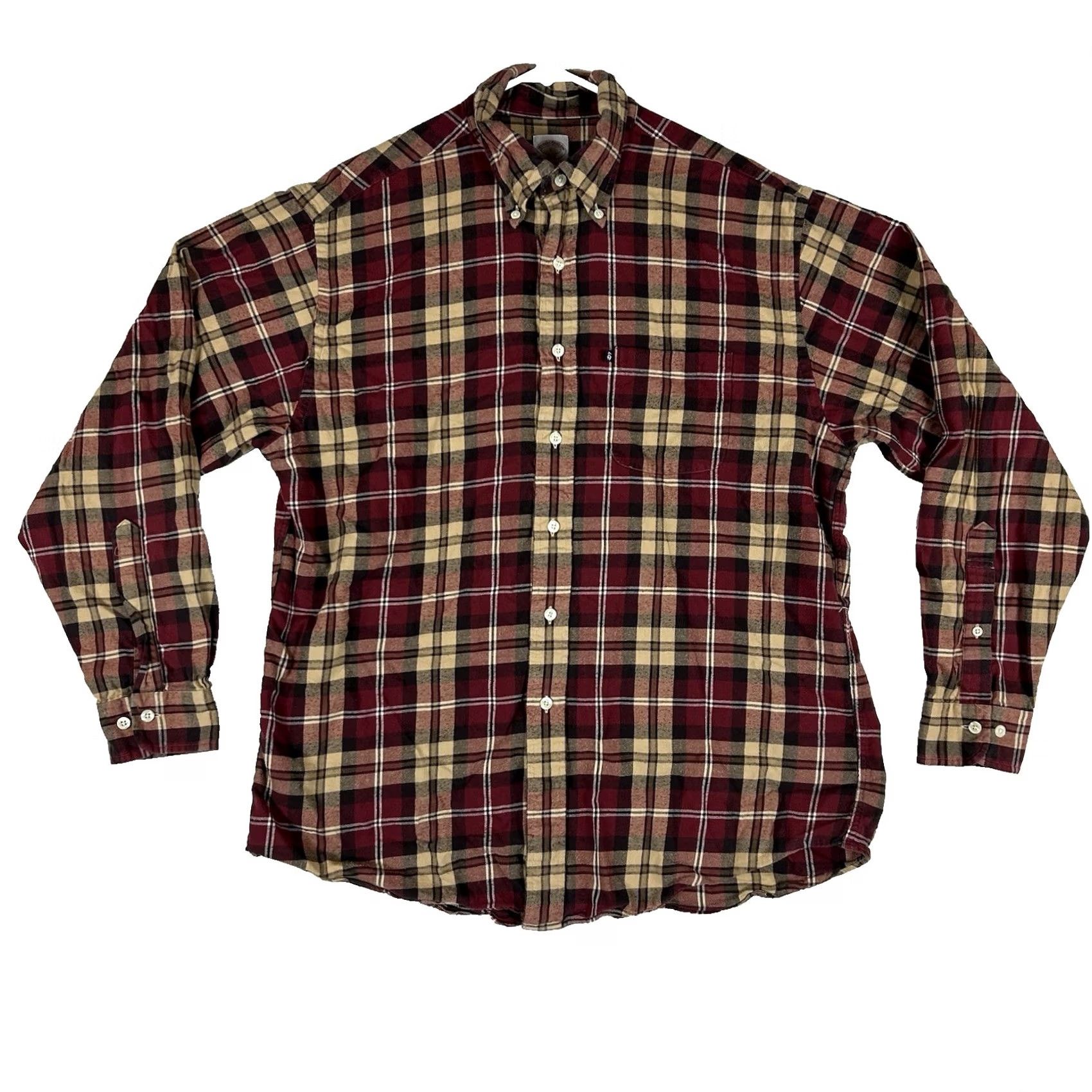 Brooks Brothers Brooks Brothers 346 Button-Up Long Sleeve Flannel Shirt Mens L Plaid Red 100% Cotton Classic Preppy Casual Seasonal Size US L / EU 52-54 / 3 - 2 Thumbnail