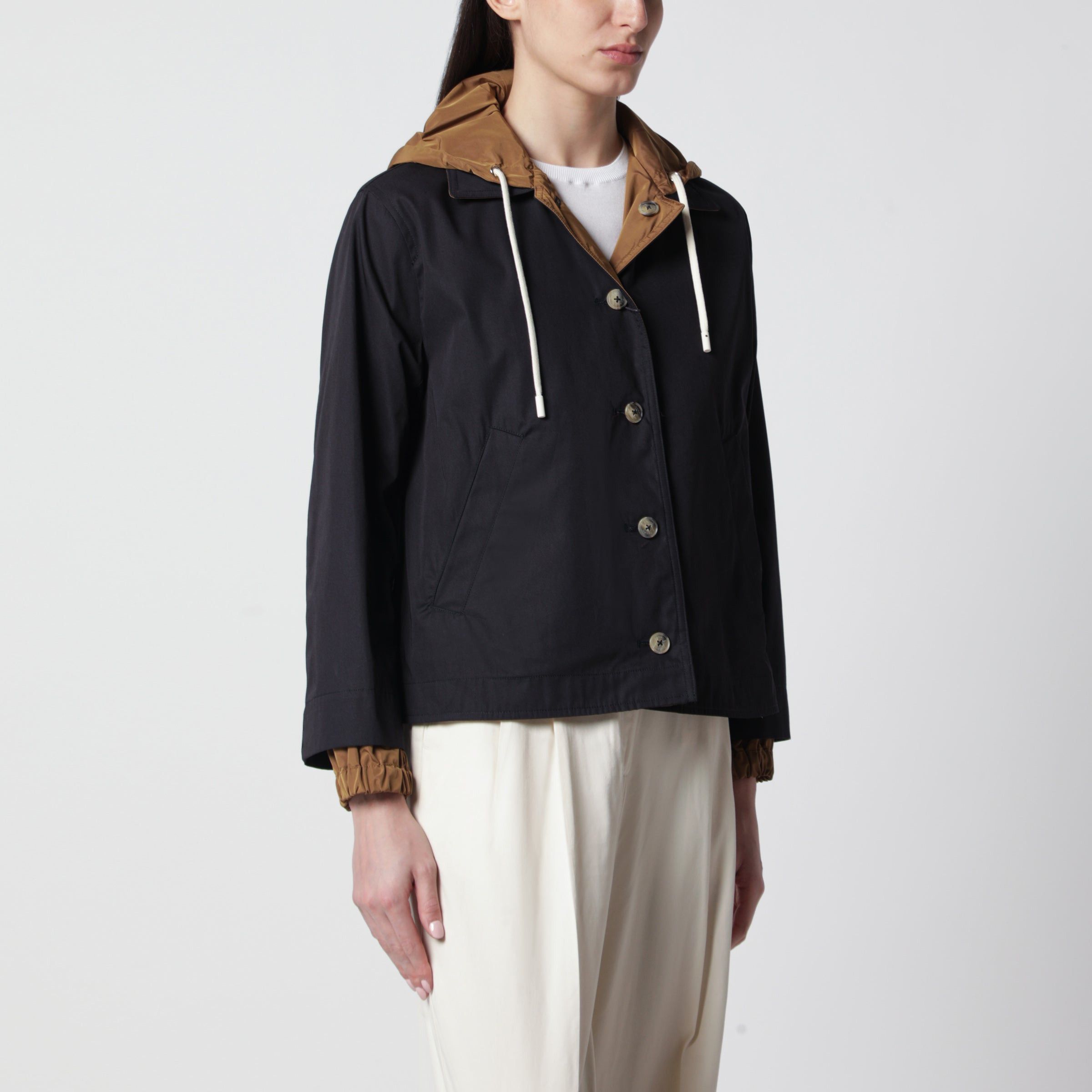 Herno Herno Reversible Jacket Blue/Caramel In Cotton Gabardine Size M / US 6-8 / IT 42-44 - 1 Thumbnail