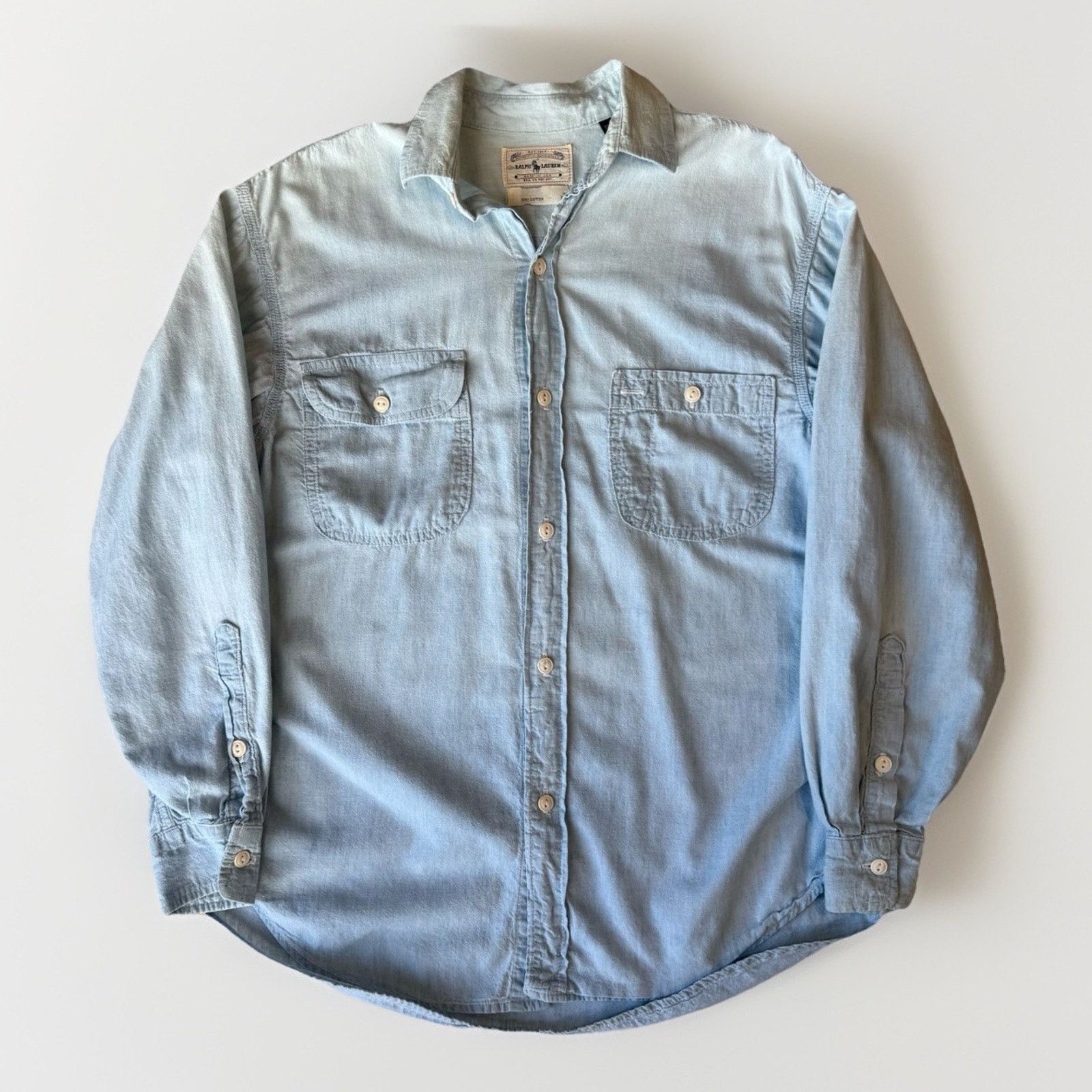 Polo Ralph Lauren × Vintage Vintage Polo Ralph Lauren Chambray Shirt Wmn 12 Blue Light Size XL / US 12-14 / IT 48-50 - 1 Thumbnail