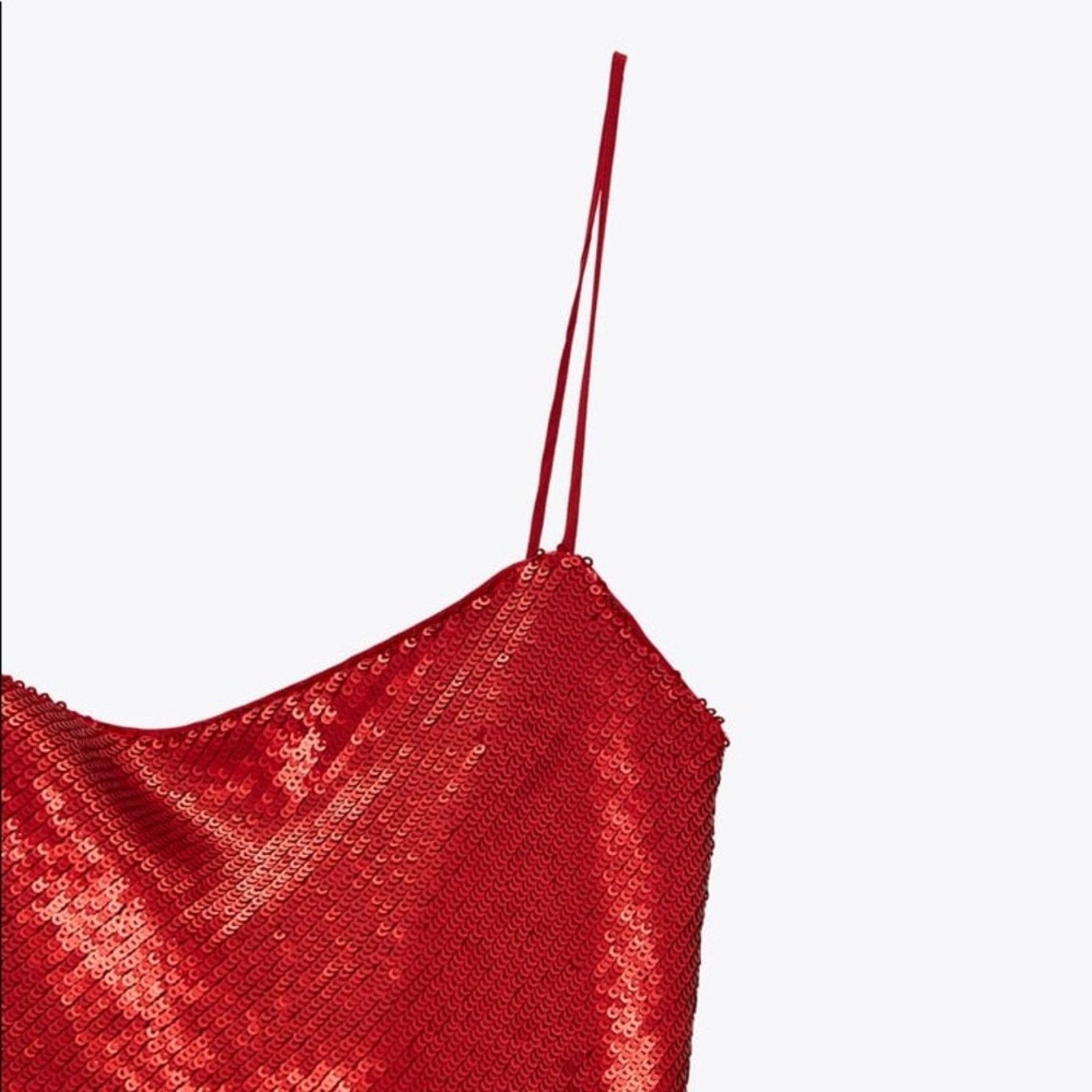 Zara ZARA BLOGGER FAVORITE SEQUIN DRESS RED Size S / US 4 / IT 40 - 15 Thumbnail