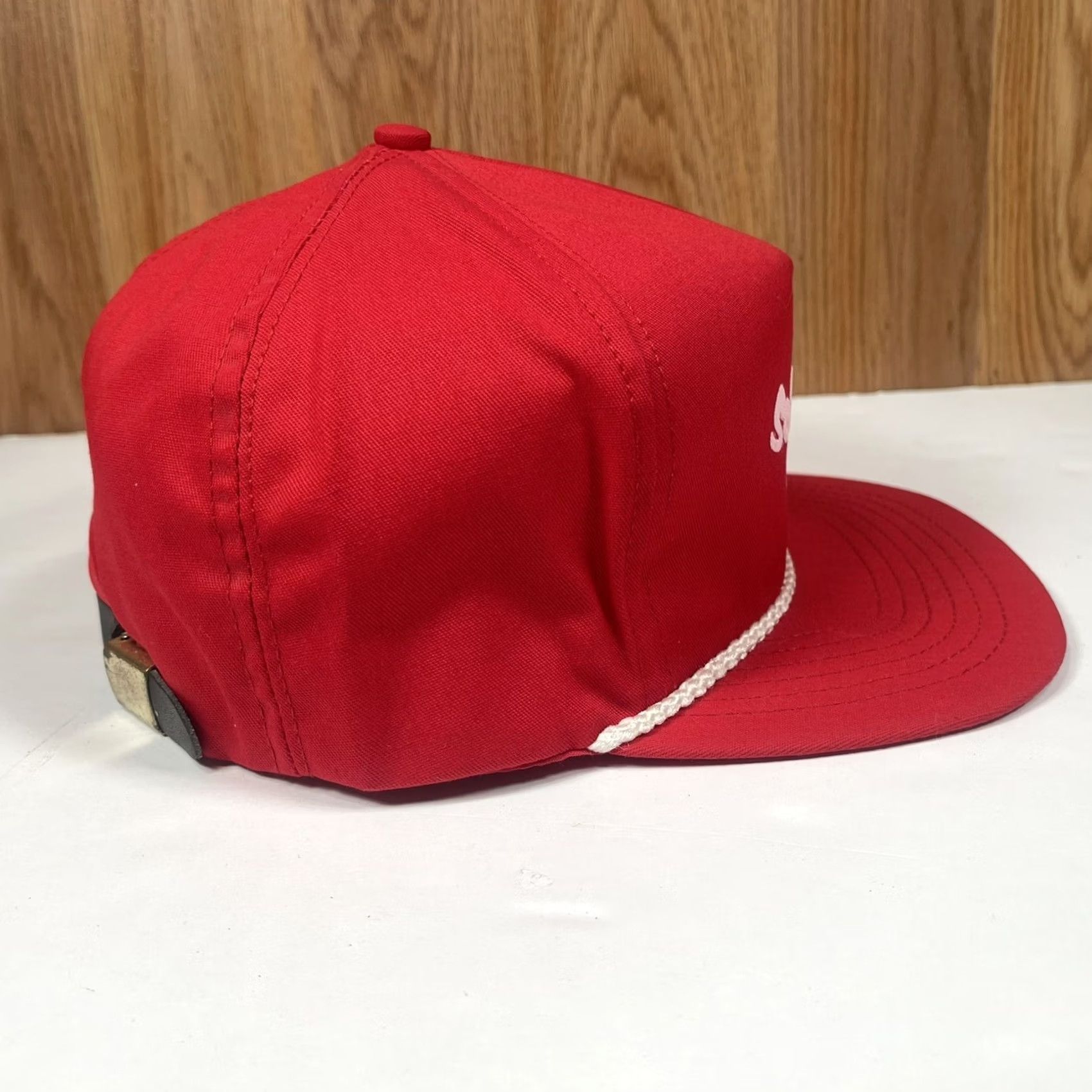 Vintage VINTAGE Identity Headwear Trucker Hat Cap Red Adult Men Adjustable Rope Electric Solomon Electric Rope Adjustable Trucker Hat Red Size ONE SIZE - 6 Thumbnail