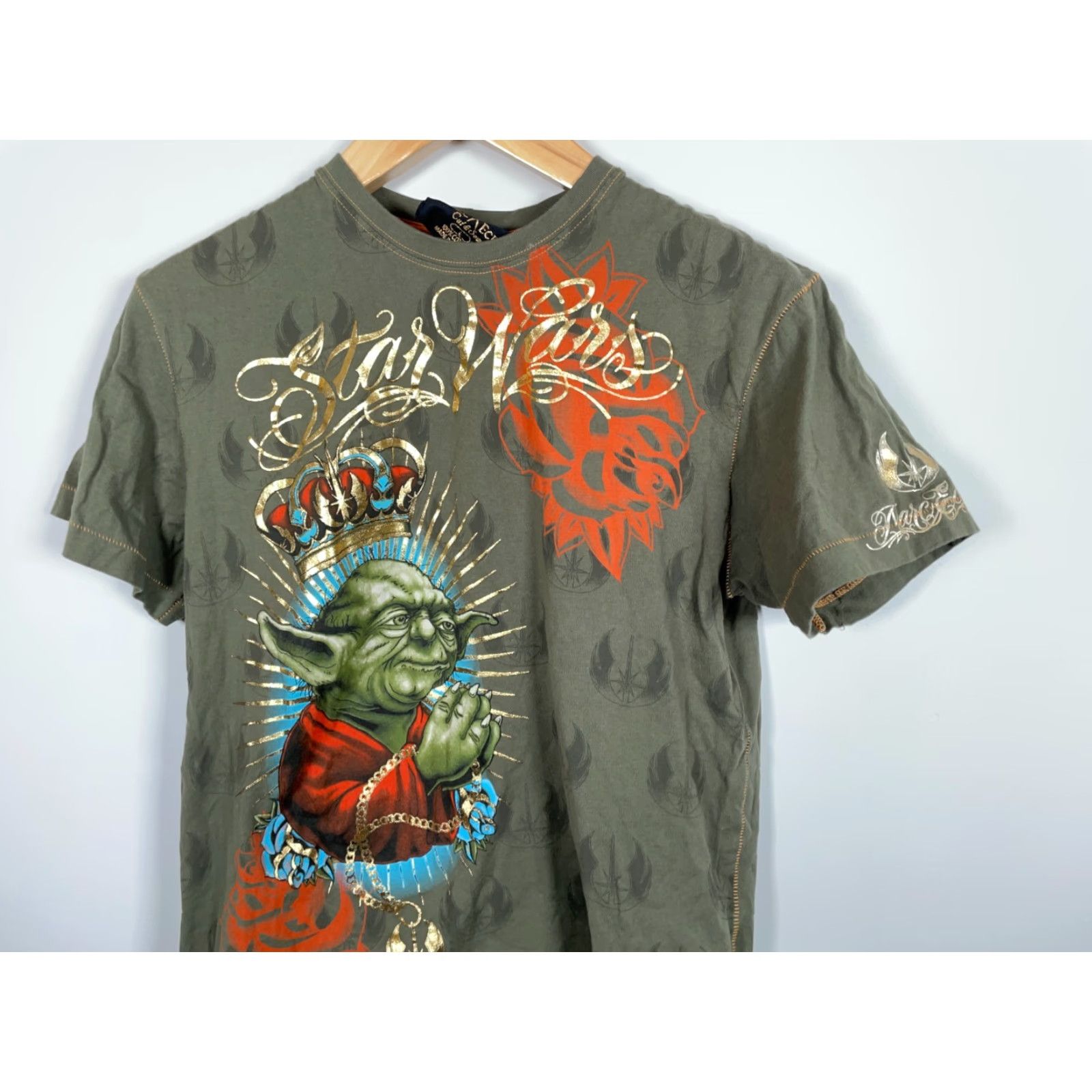 Star Wars Marc Ecko Star Wars Yoda T-Shirt Men’s Medium Graphic Print Crew Neck Short Sleeve Green 100% Cotton 2008 Vintage No) Size US M / EU 48-50 / 2 - 4 Thumbnail