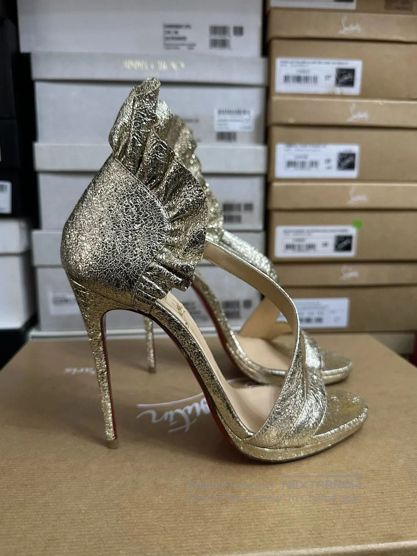 Christian Louboutin Christian Louboutin Gold High Heels. Size US 5.5 / IT 35.5 - 3 Thumbnail