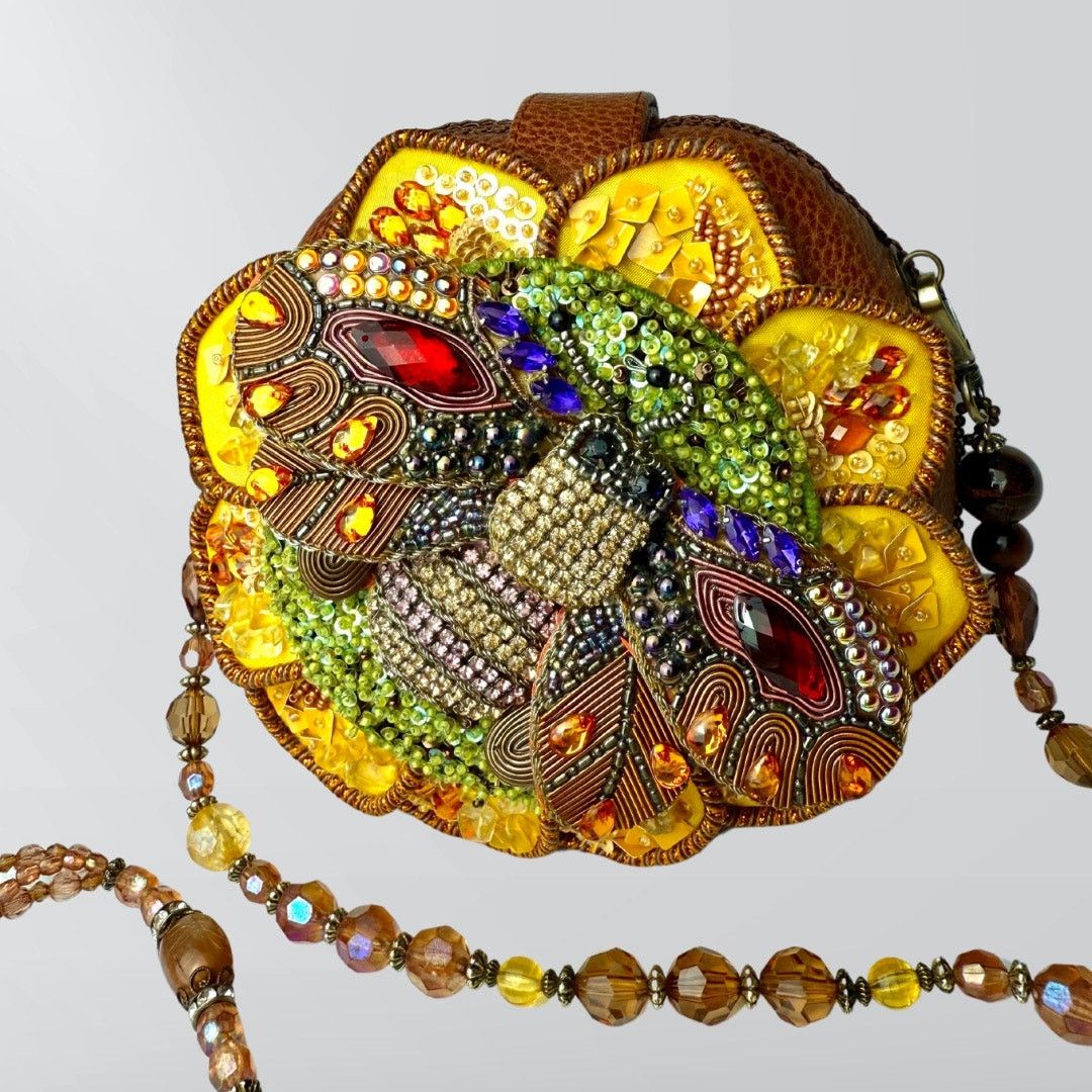 Mary Frances Mary Frances Bee Happy Beaded Crystals & Gems Leather Purse Size ONE SIZE - 1 Thumbnail