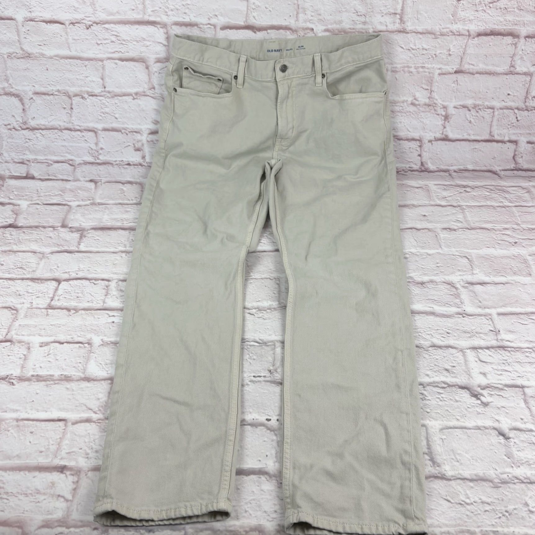 Old Navy Old Navy Jeans Mens 36x32 Slim Built-In Flex Denim Khaki 5 Pocket Stretch Straight Casual Denim Shirt? Size US 36 / EU 52 - 7 Thumbnail