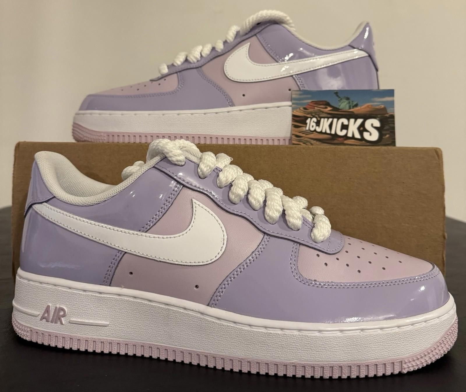 Nike Nike Air Force 1 Low '07 LV8 Hydrangeas Patent Lavender M9.5 Size US 9.5 / EU 42-43 - 1 Thumbnail