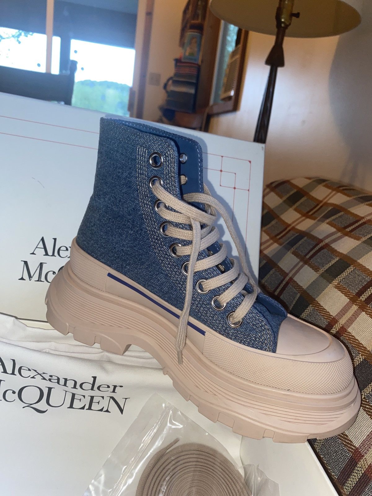 Alexander McQueen × Designer Alexander McQueen Tread Slick Lace-Up Sneaker Boots Size US 5 / IT 35 - 3 Thumbnail