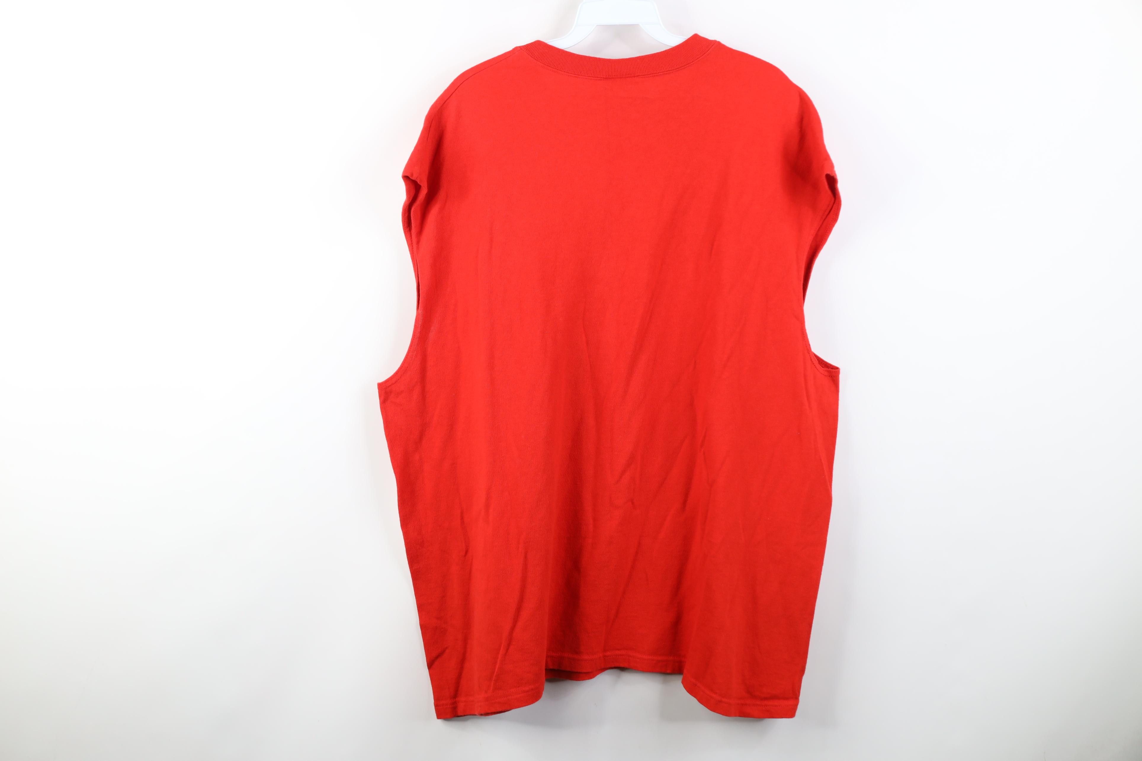 Nike Vintage 90s Nike Scott Center Swoosh Muscle T-Shirt Red USA Size US L / EU 52-54 / 3 - 11 Thumbnail