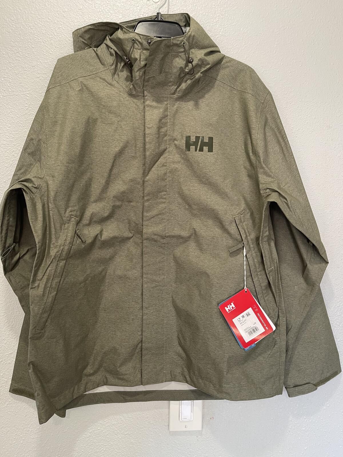 Helly Hansen Helly Hansen Waterproof Hooded Jacket Olive Green L/G Size L / US 10 / IT 46 - 1 Thumbnail