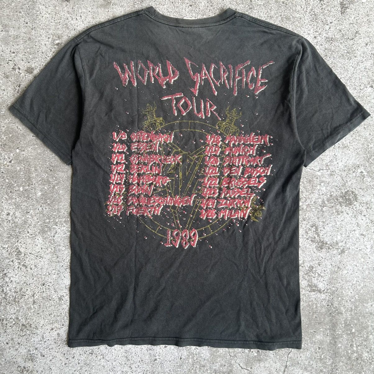 Band Tees Vtg distress Slayer World Saceifice Tour Size US M / EU 48-50 / 2 - 2 Thumbnail
