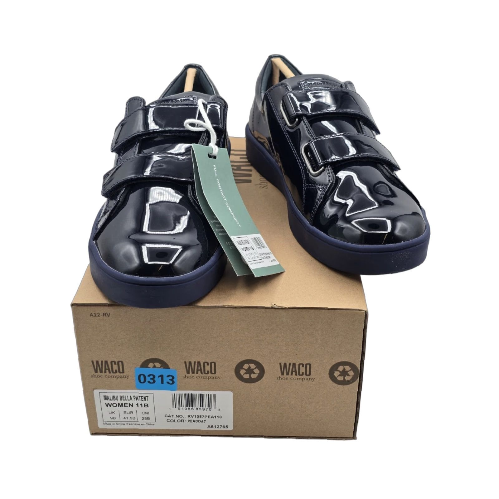 Revitalign Sneaker Womens Malibu Patent Sz 11B Blue Athletic Peacoat Dark Blue Jersey 11B