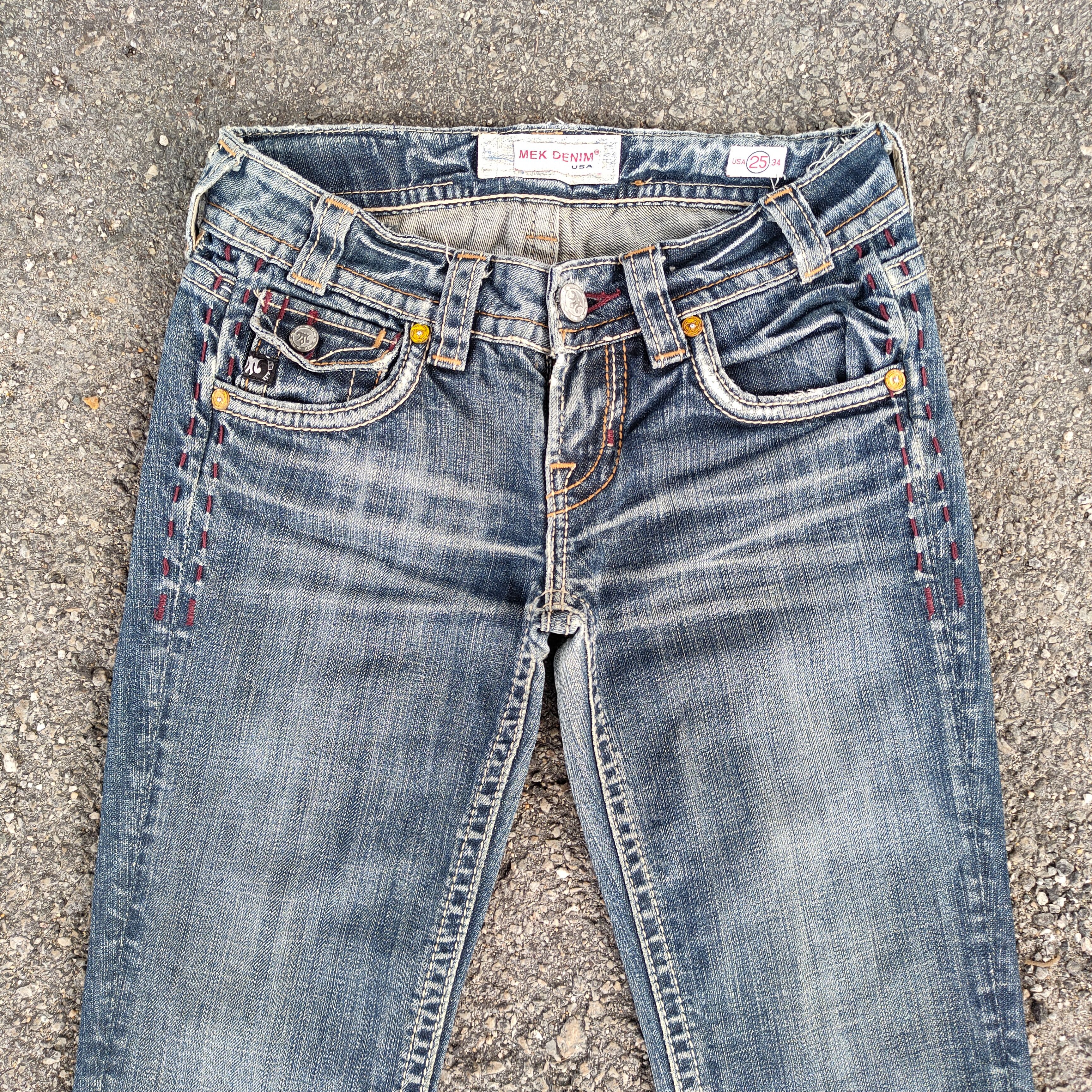 Mek Denim FLARE VINTAGE MEK DENIM JEANS DENIM PANTS Size US 27 - 3 Thumbnail