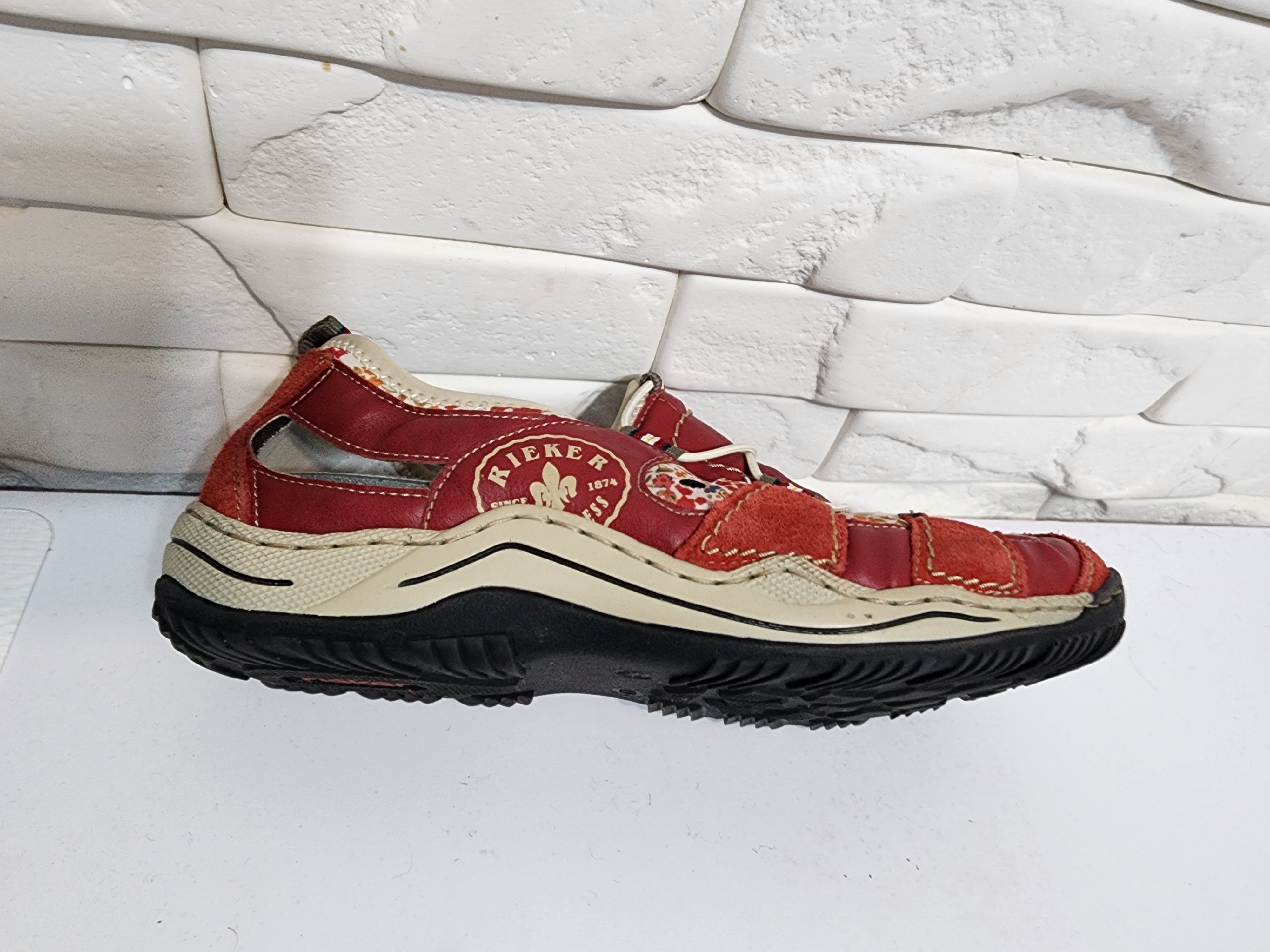 Rieker Red Leather Boots: Women's Style Shoes, Size US 10.5 / IT 40.5 - 5 Thumbnail