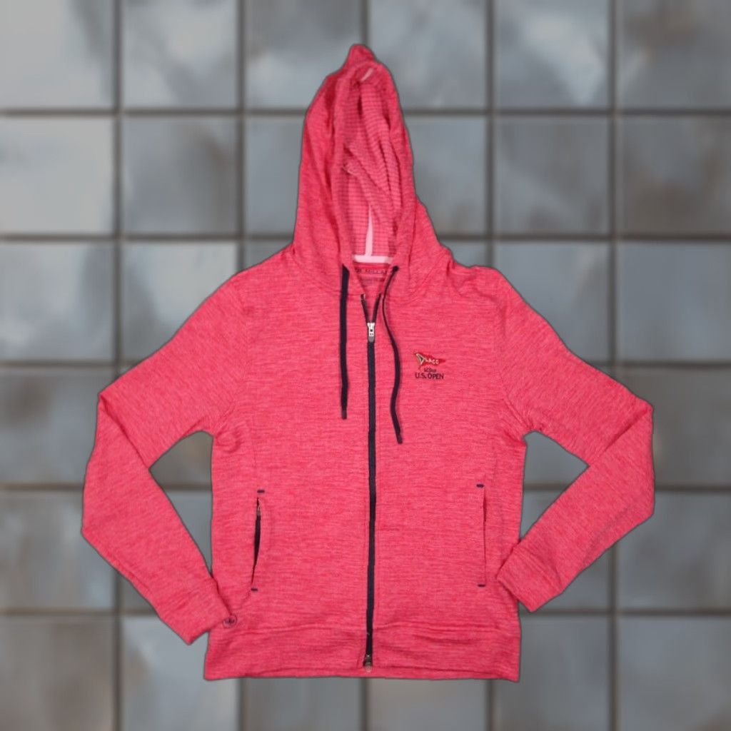 Peter Millar PETER MILLAR Jacket Women Small Pink MAVEN Full Zip Hoodie LACC US Open Golf - City Outdoor Sports - Womens - Regular Size Small - Pink - JACKET Size S / US 4 / IT 40 - 1 Thumbnail