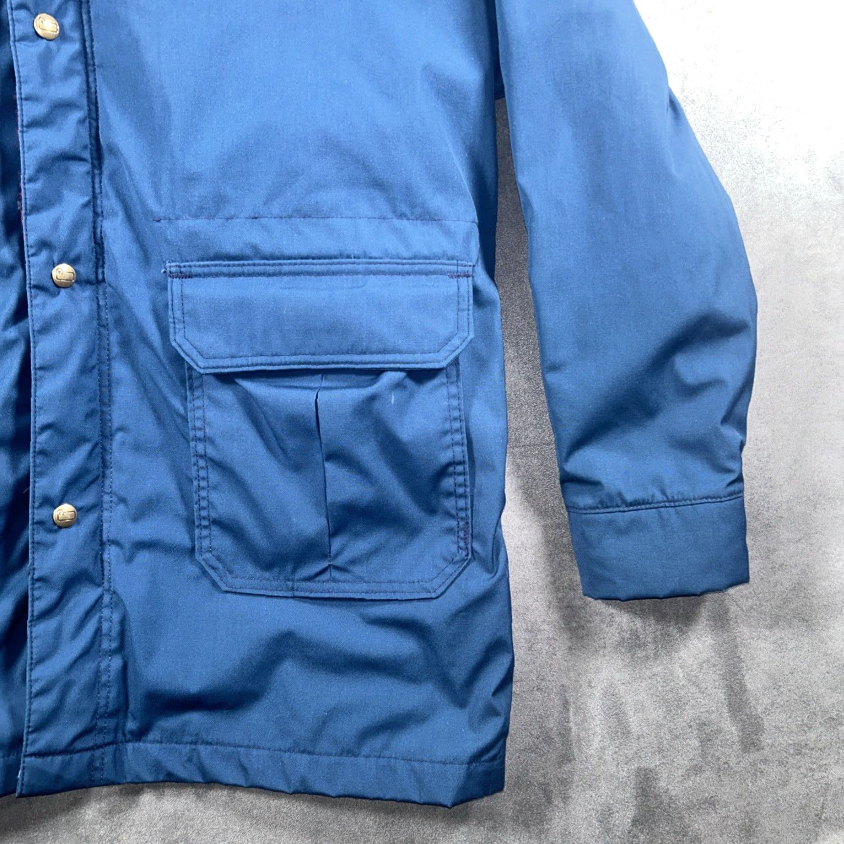 Vintage VINTAGE Woolrich Parka Jacket Mens L Blue Wool Lined 80s USA Made Woolrich Parka Woolrich Chore Jacket Size US L / EU 52-54 / 3 - 2 Thumbnail