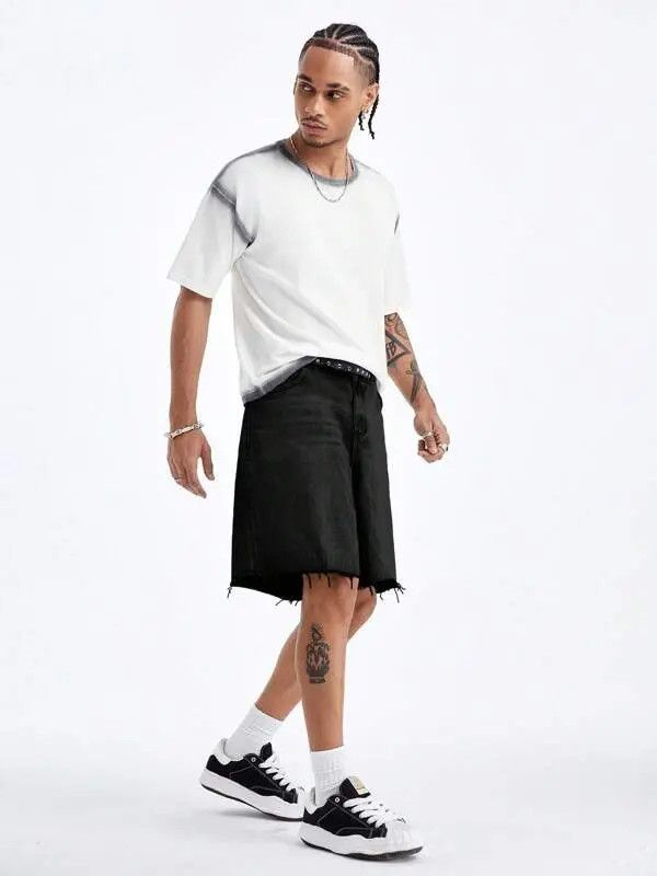 Jean Kurusu x Rumi Vintage RAW washed Shorts Jorts jeans ripped Size US 37 - 6 Thumbnail